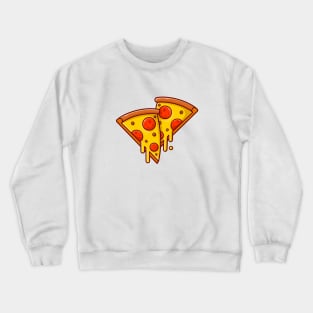 Pizza Melted Cartoon Vector Icon Illustration (2) Crewneck Sweatshirt